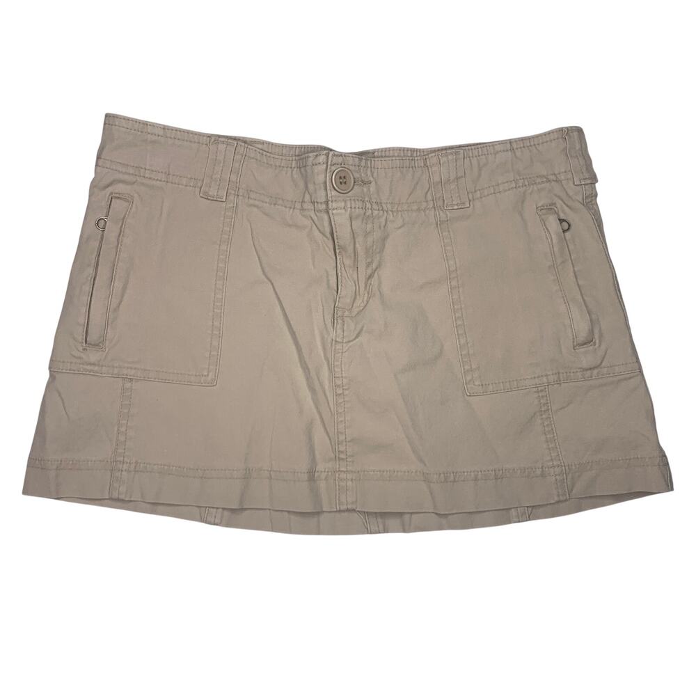 vintage Y2K Forever 21 khaki mini skirt women's size 7 zip pockets 2000s